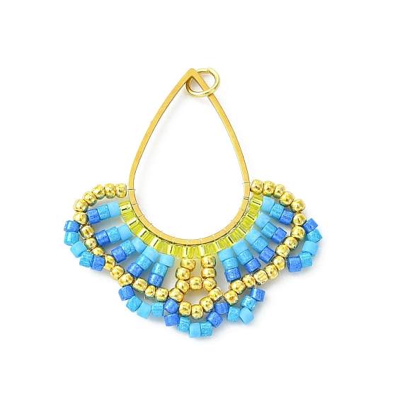 Стеклянные подвески из бисера, цветок и слеза, с целью перехода в кольце