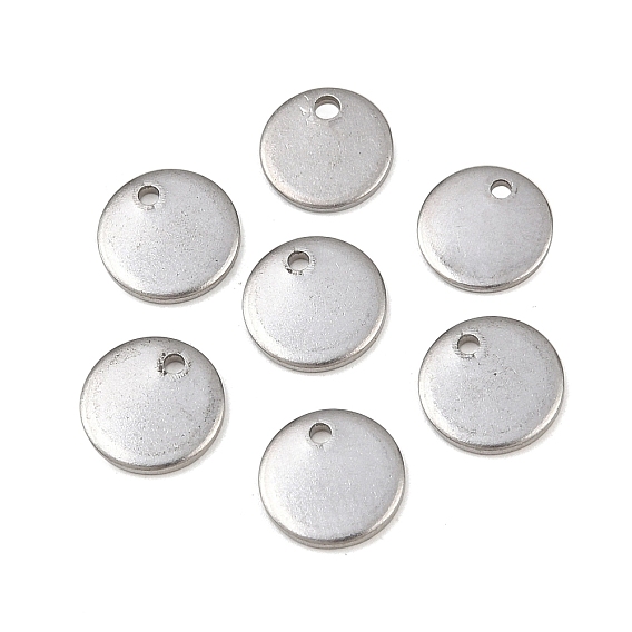 201 подвески из нержавеющей стали для штамповки заготовок, плоско-круглые, 8x1 мм, отверстие : 0.5 мм