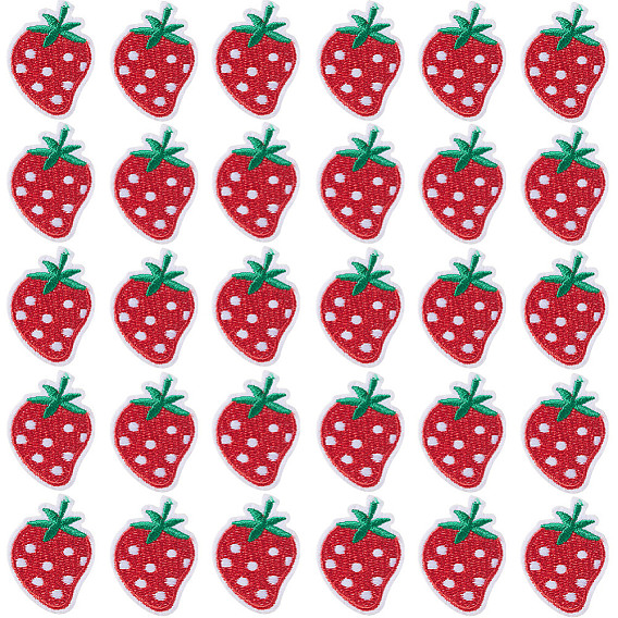 50шт компьютеризированная вышивка ткань утюгом на заплатках, аксессуары для костюма, аппликация, клубника