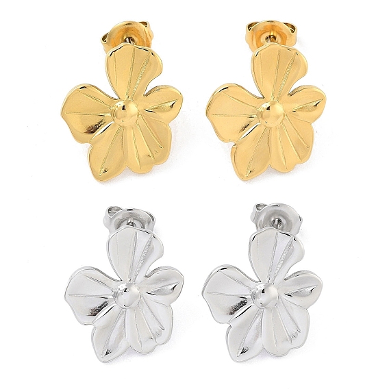 304 из нержавеющей стали серьги, цветок