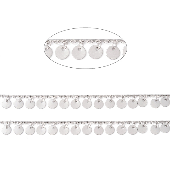 304 кабельные цепи из нержавеющей стали, с плоскими круглыми прелести, пайки, с катушкой