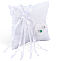 Squre with Bowknot Polyester Wedding Finger Ring Display Pillow