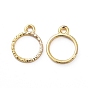 Zinc Alloy Open Back Bezel Pendants, For DIY UV Resin, Epoxy Resin, Pressed Flower Jewelry, Round Ring