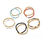 Glasperlen Armbänder, mit Acryl-Perlen, flach rund mit einem Lächeln