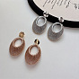 Alloy Stud Dangle Earrings, Oval
