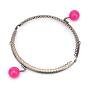 Iron Purse Frames Handles, Kiss Clasp Locks, with Round Acrylic Beads, Arch