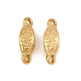 Embossed 304 Stainless Steel Connector Charms, Oval Links, Ion Plating(IP), Long-Lasting Plated