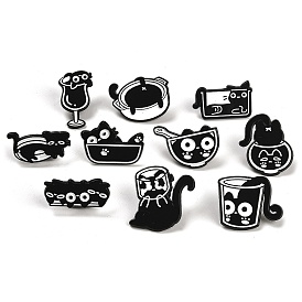 Cartoon Cat Enamel Pin, Alloy Brooch for Backpack Clothes