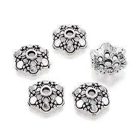Тибетском стиле сплав шарик крышки, полые цветок