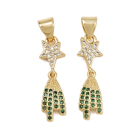 Латунные микро проложить кубического циркония подвески, звезда