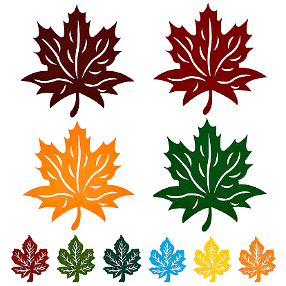 Hollow Non-woven Fabric Hot Pads Holders, Maple Leaf, for Cups