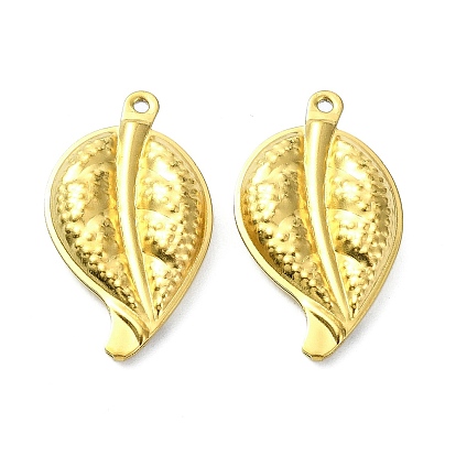 Ion Plating(IP) 304 Stainless Steel Pendants, Leaf Charms