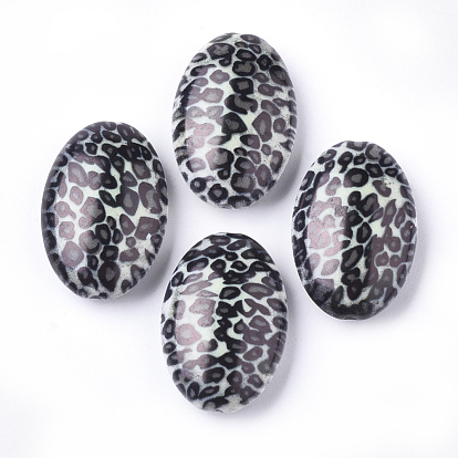 Printed Acrylic Beads, Oval