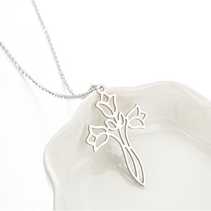 304 Подвеска-крест из нержавеющей стали в виде лунного листа и планеты для женщин