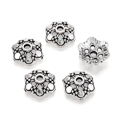 Тибетском стиле сплав шарик крышки, полые цветок