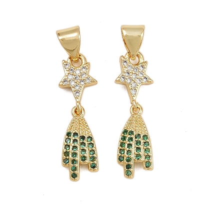 Латунные микро проложить кубического циркония подвески, звезда