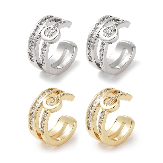 Серьги-манжеты из циркония, двухслойные женские кольца, долговечный, без кадмия и без свинца