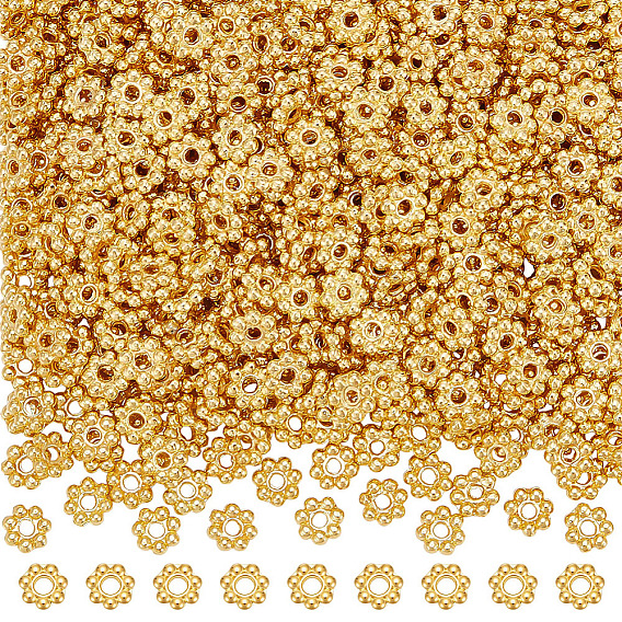 1000Pcs Alloy Spacer Beads, Lead Free & Cadmium Free, Flower