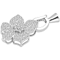 1 шт. 925 стерлинговое серебро с микропаве из прозрачных кубических цирконий, застежки-раскладывающиеся, с печатью s925, цветок