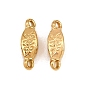 Embossed 304 Stainless Steel Connector Charms, Oval Links, Ion Plating(IP), Long-Lasting Plated