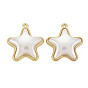 Rack Plating Alloy Pendants, with Electroplate ABS Plastic Imitation Pearl Beads, Star