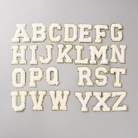 Flicken im Handtuch-Stickerei-Stil zum Aufbügeln/Nähen, Applikationen, Abzeichen, für Kleidung, Kleid, Hut, Jeans, DIY Dekorationen, Buchstabe a ~ z