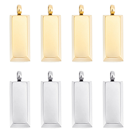 8 шт. 2 цвета 304 подвески из нержавеющей стали, кубоид