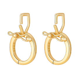 2шт. с родиевым покрытием 925 застежки-твистеры из стерлингового серебра, кольцо, с печатью 925