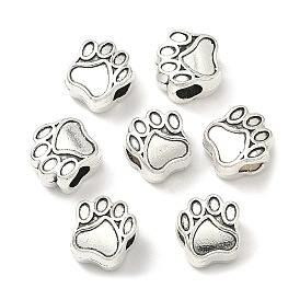 Тибетский стиль сплава цинка собака Прайнтс европейские бисер, без свинца и без кадмия