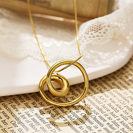 Stainless Steel Round Snake Chain Vortex Pendants Necklaces