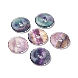 Colgantes naturales fluorita, donut / pi disc