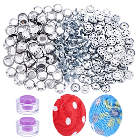 Верхние пуговицы из алюминиевого колпачка, наборы для самостоятельного изготовления тканевых пуговиц из пластика, аксессуары для изготовления головных уборов