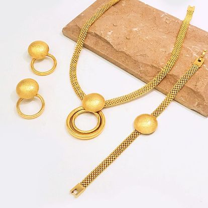 Наборы браслетов, сережек и ожерелий из железной сетки для женщин