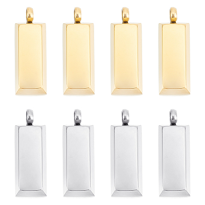 8 шт. 2 цвета 304 подвески из нержавеющей стали, кубоид