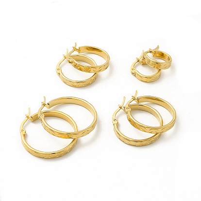 201 рифленые серьги-кольца из нержавеющей стали с 304 булавками из нержавеющей стали для женщин