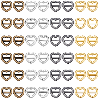 360шт 4 цвета пряжки из сплава, сердце