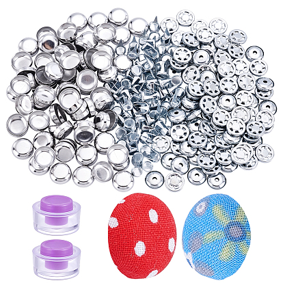 Верхние пуговицы из алюминиевого колпачка, наборы для самостоятельного изготовления тканевых пуговиц из пластика, аксессуары для изготовления головных уборов