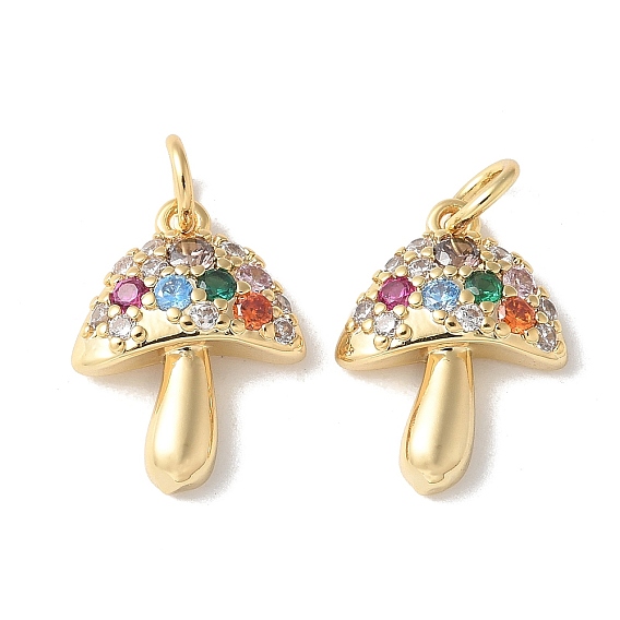 Латунные микропаве прозрачные подвески с фианитом, грибные прелести, без кадмия и без свинца, долговечный, стойки покрытие, с целью перехода в кольце