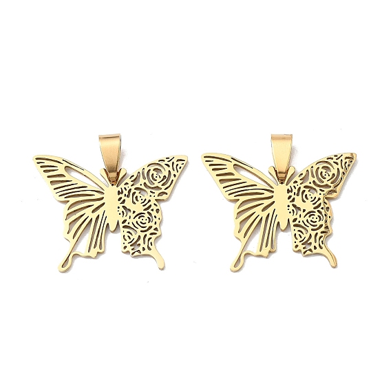 201 подвески из нержавеющей стали, полый шарм бабочки