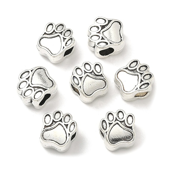 Тибетский стиль сплава цинка собака Прайнтс европейские бисер, без свинца и без кадмия