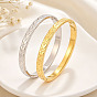 304 Stainless Steel Embossed Heart Hinged Cuff Bangles for Women