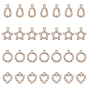 40Pcs 4 Style UV Plating Acrylic Pendants, with Rhinestone, Mixed Shape