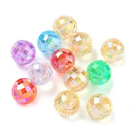 Прозрачные акриловые бусины, круглые, граненые