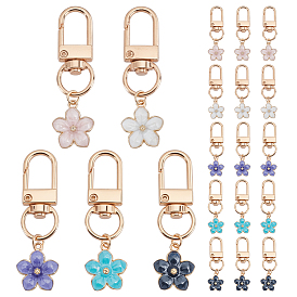 20шт 5 цветной сплав эмали кулон украшения, с поворотными застежками сплава