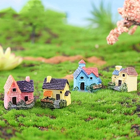 Resin Villa House Figurines Display Decorations, Micro Landscape Garden Decoration