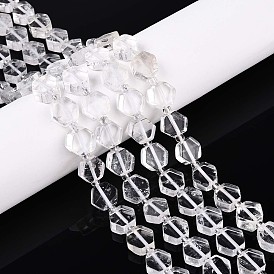 Природных кристаллов кварца бисер нитей, шестиугольник, горного хрусталя, с бисером