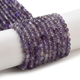 Natural Amethyst Beads Strands, Faceted, Round