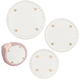 3Pcs 3 Style Imitation Leather Bag Bottom, Flat Round