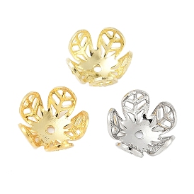 Шапочки и конусы для бусин, латунные, 5-лепестков цветка