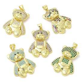 Brass with Cubic Zirconia Pendants, Jewelry for Women, Long-Lasting Plated, Bear Charm